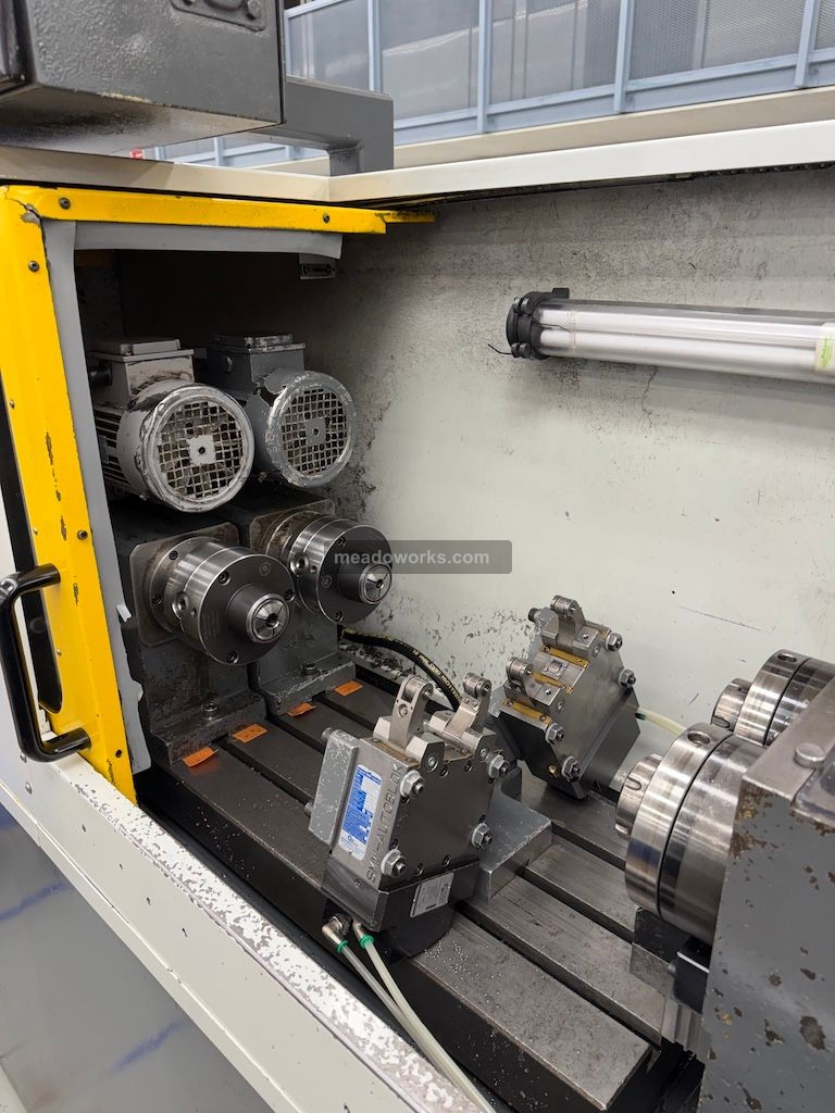 Mollart #LD-500, CNC twin spindle gun drill, GE Fanuc Power Mate control, AEC portable chiller, 230 V. - Image 9
