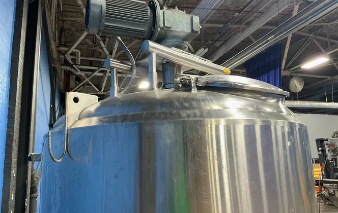 374 gallon Cherry-Burrell #3091, Stainless Steel processing tank, 50" diameter x 44" H, 1989 - Image 7
