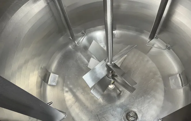 374 gallon Cherry-Burrell #3091, Stainless Steel processing tank, 50" diameter x 44" H, 1989 - Image 8