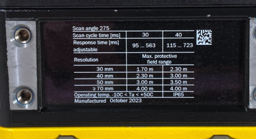 SICK #MICS3-ABAZ40PZ1P01, microScan3 Core safety laser scanner, PROFINET, IP65, 24 Volts DC, SIL2/PL d, 2023 - Image 3