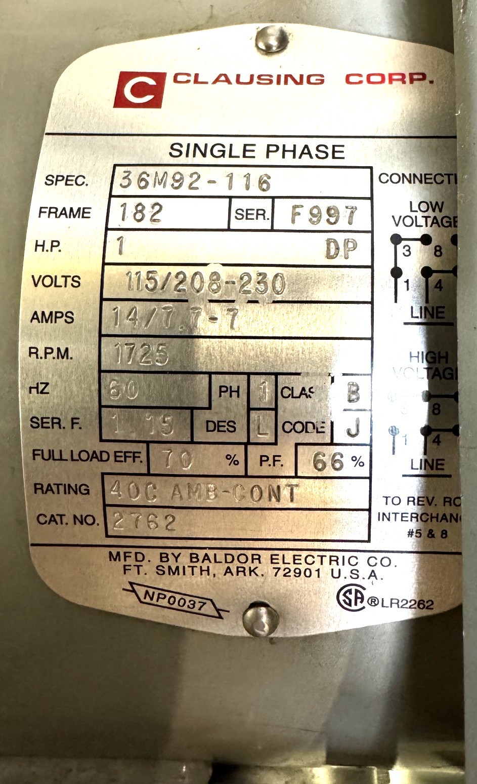 20" Clausing #2221, Single Spindle Drill, 300-2000 RPM, 22" x 19" Table, 1 HP, 1 Phase - Image 9