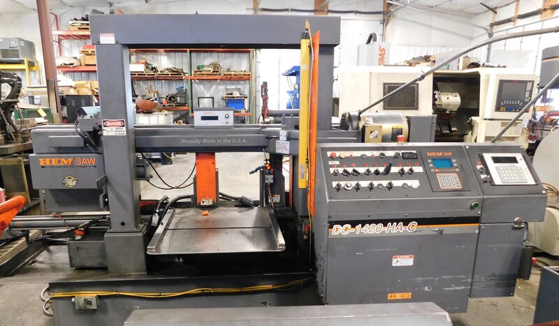 Hem #DC-1420-HA-C, automatic double column bandsaw, 1-1/4" x 204" 8" x .042" blade, hydraulic vises, 8' - Image 1