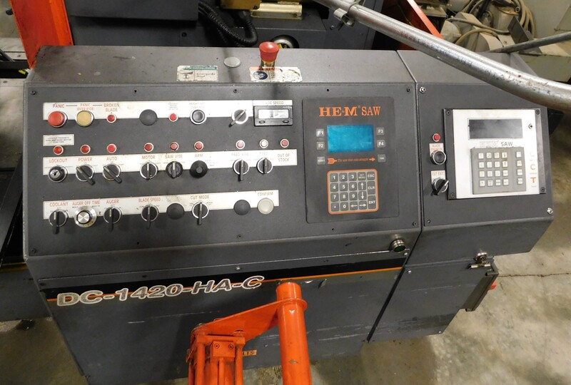 Hem #DC-1420-HA-C, automatic double column bandsaw, 1-1/4" x 204" 8" x .042" blade, hydraulic vises, 8' - Image 2