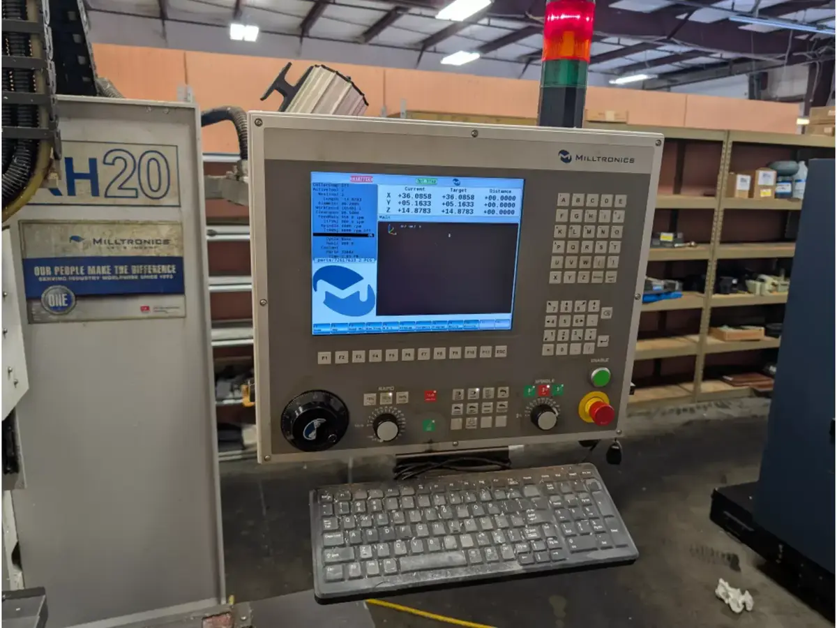 Milltronics #RH20, CNC Vertical Machining Center, 40" X, 20" Y, 24" Z, 54" x 16" table, 18 HP, 8000 RPM, 24 - Image 6