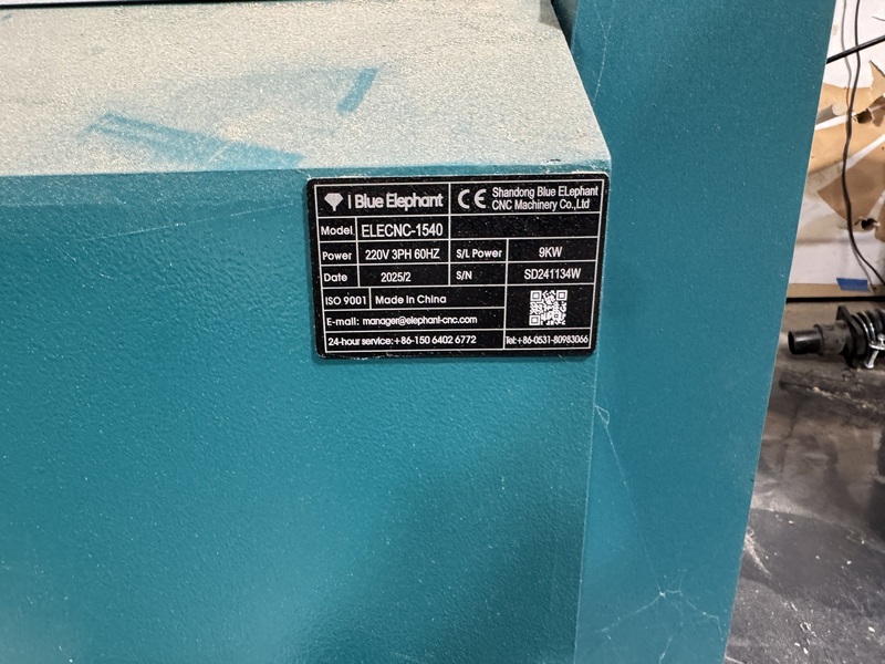 Blue Elephant #ELECNC-1540, CNC Wood Lathe, 7.9"-59" processing length, 15.75" max. material diameter, 5.4 HP - Image 4