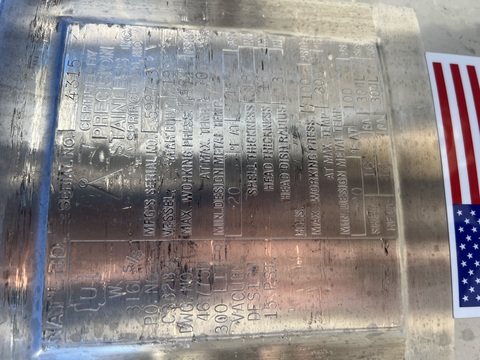 80 gallon Precision Stainless, Jacketed Reactor Vessel, Stainless Steel, 100 psi @ 300°F jacket, 1992 - Image 5