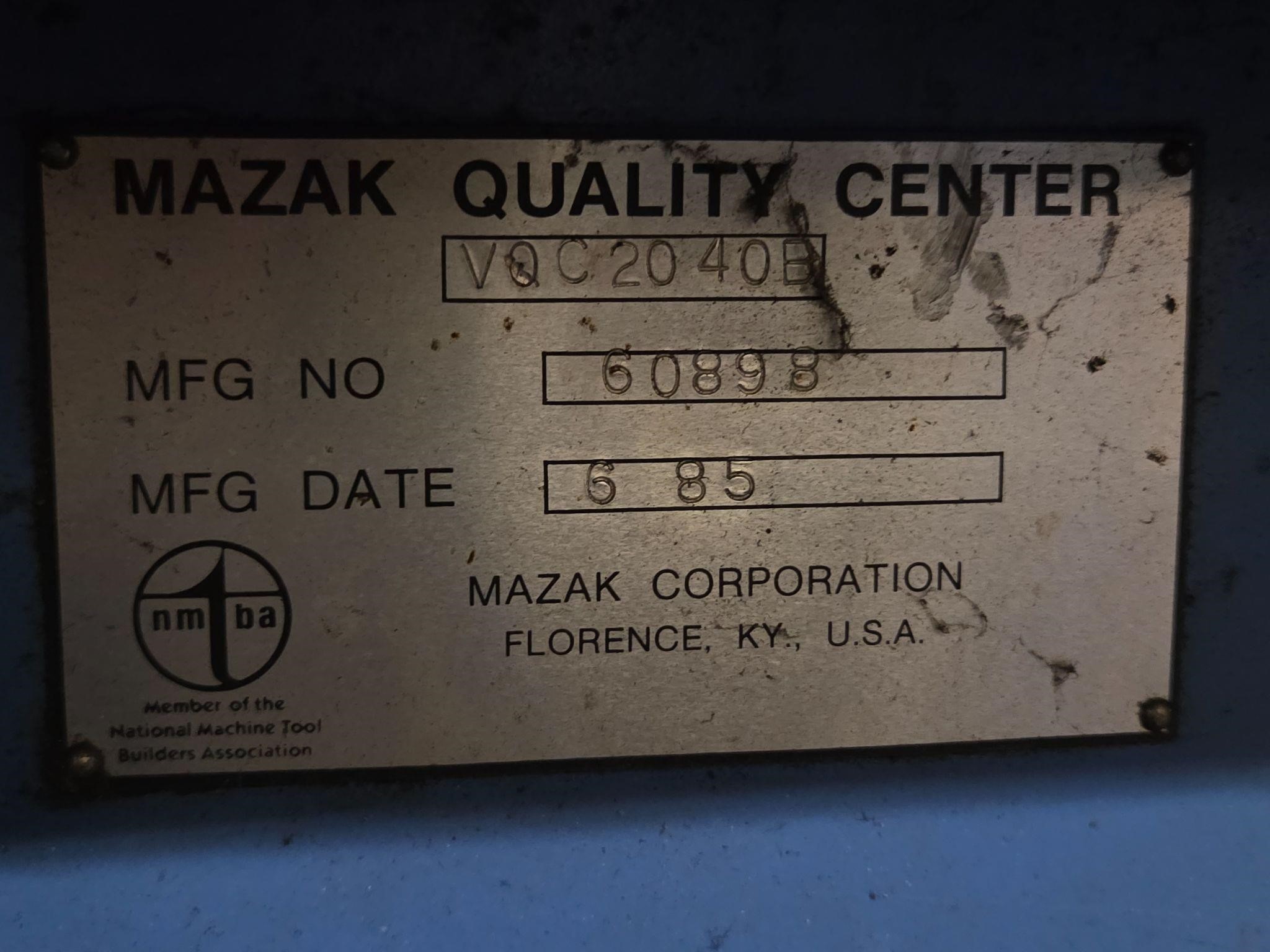Mazak #VQC-20/40B, vertical machining center - Image 7