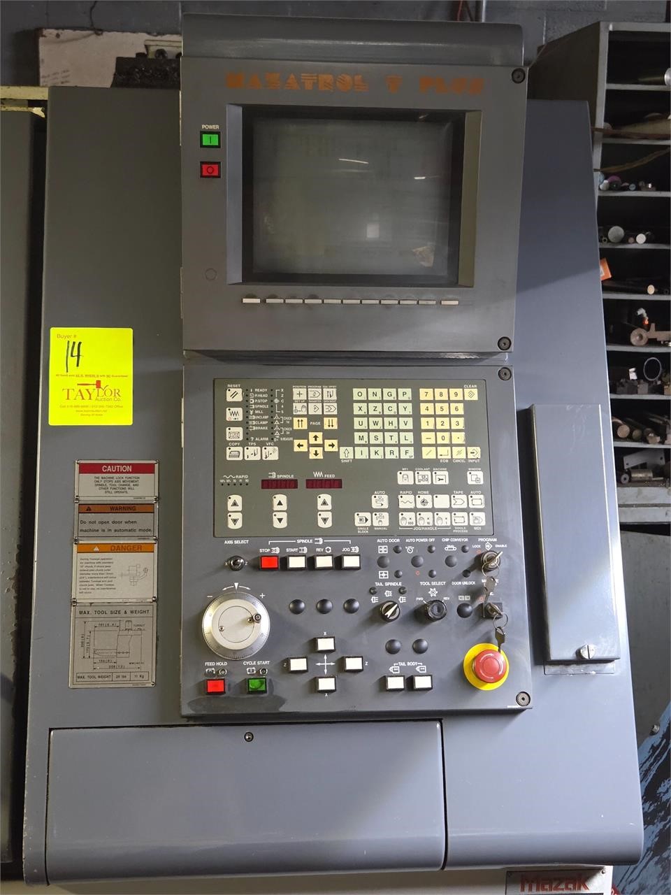 Mazak CNC lathe, Mazatrol T-Plus control, 1998 - Image 2