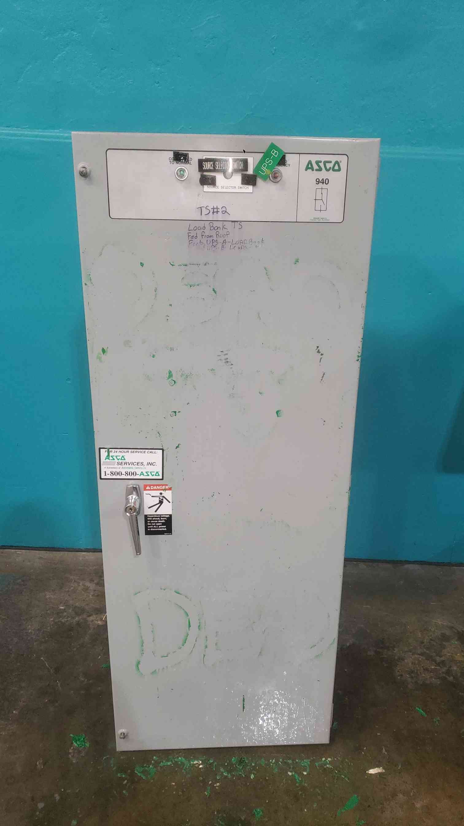 400 Amp. ASCO 940 Series, Automatic Transfer Switch, E940340097C, 3 Phase, 480Y/277 Volts - Image 1