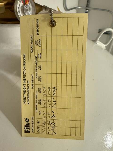 341 lbs. Fike, ECARO-25 Plus Clean Agent Fire Suppression Cylinder - Image 2