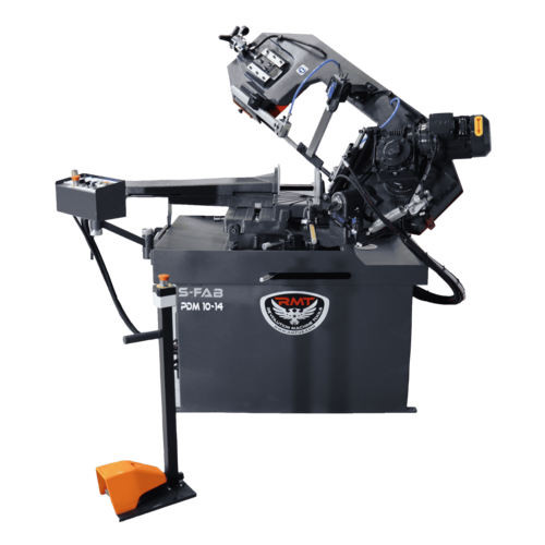 10" x 14" RMT #S-FAB-PDM-10-14, semi-auto pivot double miter bandsaw, 66-328 FPM, 2 HP, 125" x 1" x 0.035" - Image 1