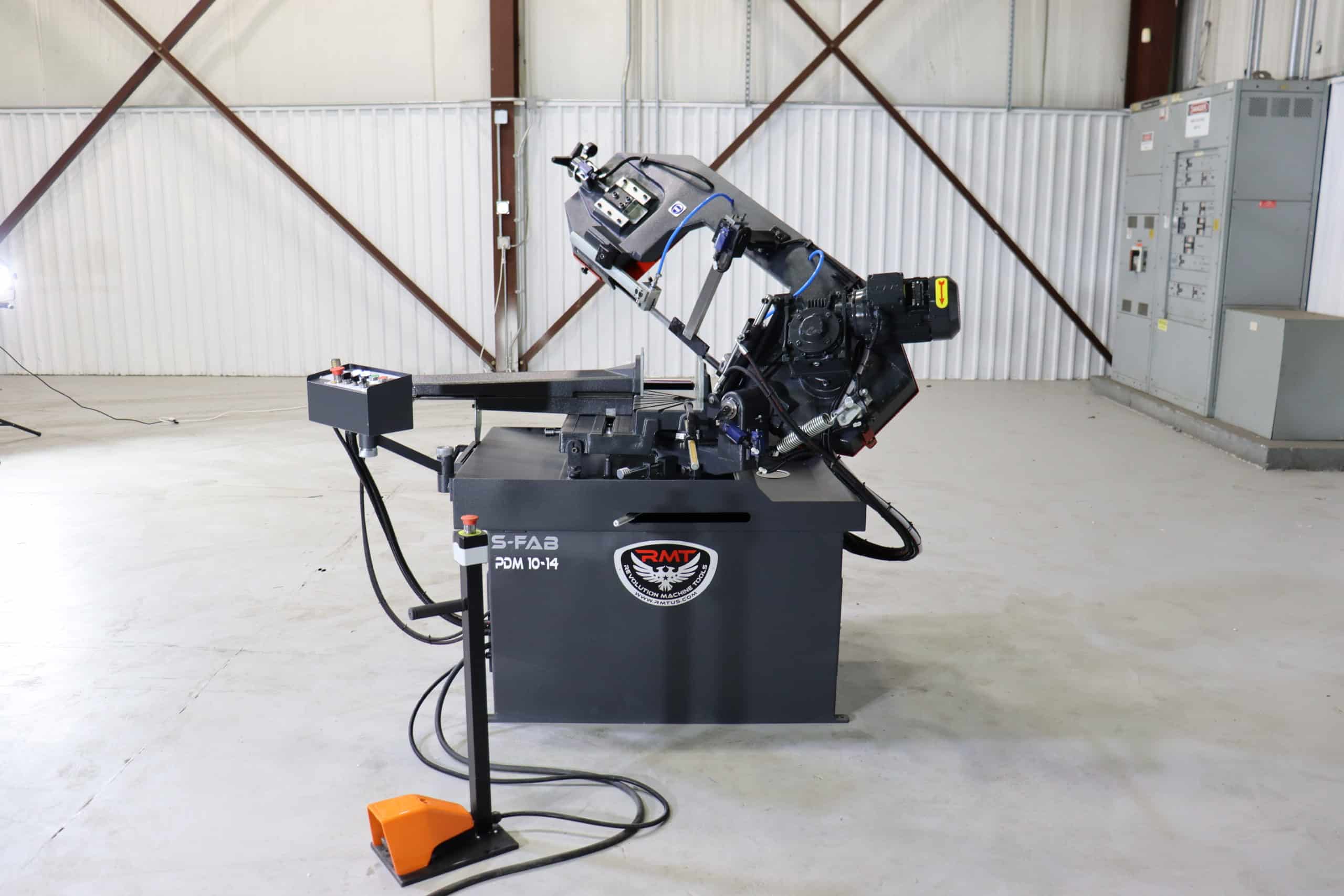 10" x 14" RMT #S-FAB-PDM-10-14, semi-auto pivot double miter bandsaw, 66-328 FPM, 2 HP, 125" x 1" x 0.035" - Image 3