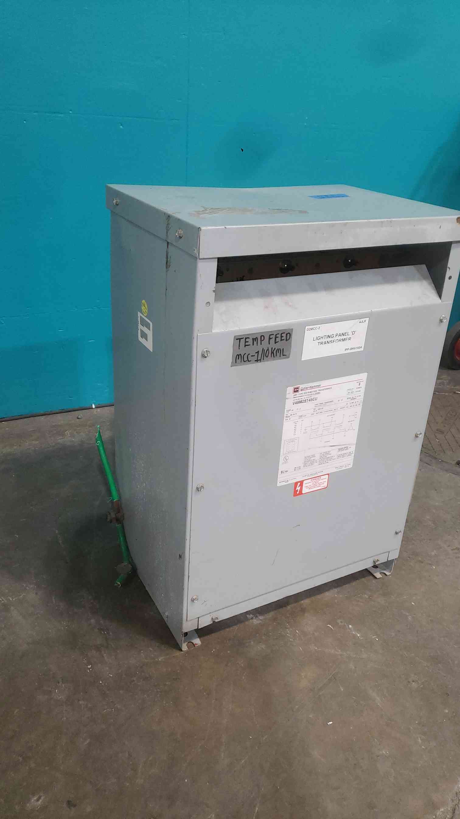 45 KVA 480 Primary, 208Y/120 Secondary, Cutler-Hammer V48M28T45CU, 3PH (4 available) - Image 4