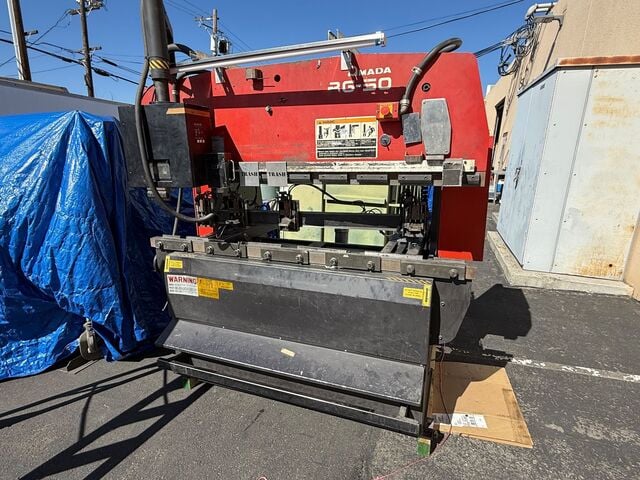 100 Ton, Amada #RG-100S, hydraulic press brake, 8' overall, 1986 (entire machine shop for sale) - Image 1