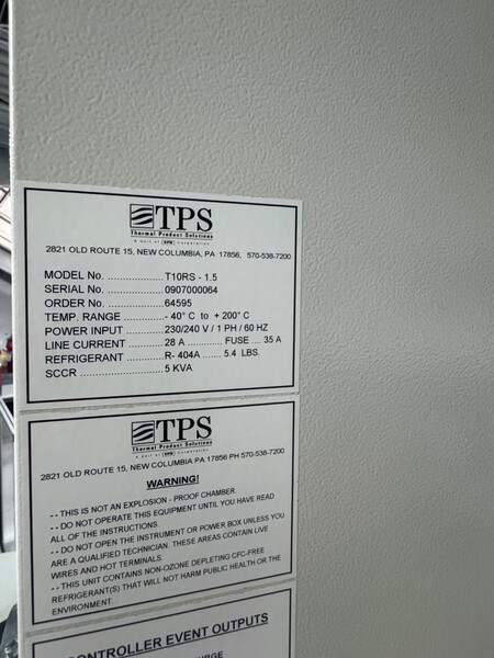 10 cu.ft. Tenney #T10RS-1.5, environmental test chamber, -40&deg; to 392&deg;, 230 V., 1 phase - Image 5