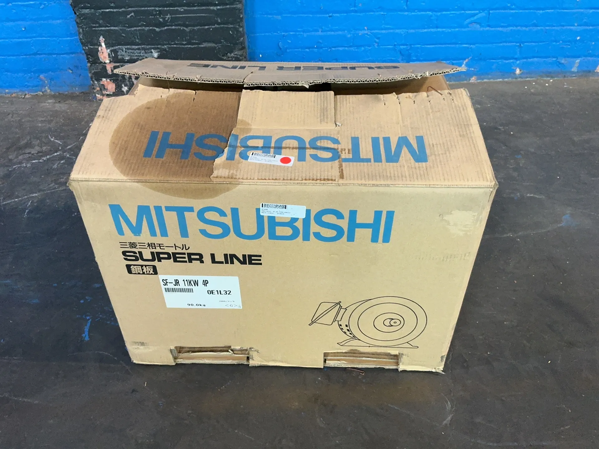15 HP 1720 RPM Mitsubishi SF-JR, Superline 3 phase, 41 Amps, 200 Volts - Image 4