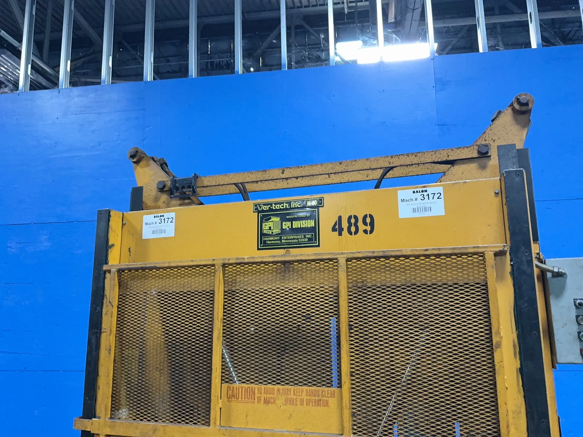 30" x 60" Gpi Divison #M60MD, Vertical Baler, 5 HP, 3450 RPM, 3 phase, 208-230/460 V. - Image 5