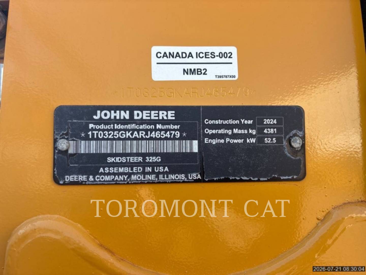 Deere & Co 325G, 508 hours, S/N: 1T0325GKARJ465479, 2024 - Image 6