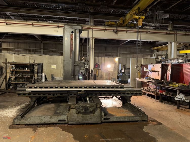 4" Giddings & Lewis #340T, table type horizontal boring mill, 60" x 120" T-slotted table, 20 HP, hardways - Image 1