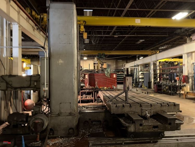 4" Giddings & Lewis #340T, table type horizontal boring mill, 60" x 120" T-slotted table, 20 HP, hardways - Image 5
