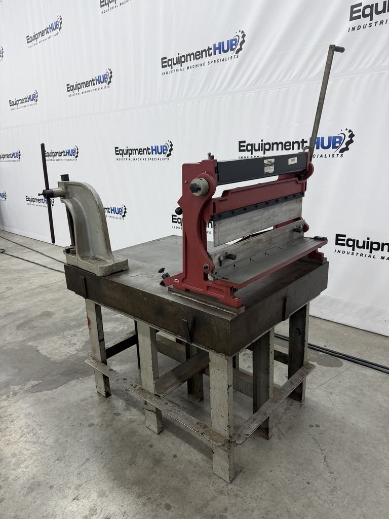 30" Central Machinery shear, press brake & slip roll, Dake #1 arbor press, Challenge Machinery Co. 36" x 48" - Image 2
