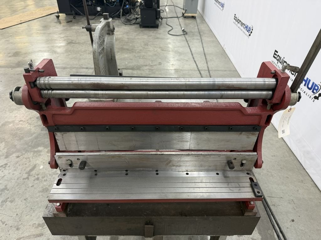 30" Central Machinery shear, press brake & slip roll, Dake #1 arbor press, Challenge Machinery Co. 36" x 48" - Image 10