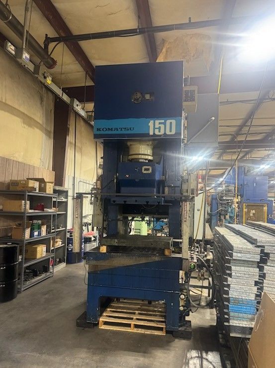 150 Ton, Komatsu #OES150-3, OBI press, 7.9" stroke, 17.7" die height, 3.9" slide adj., 1988 - Image 2