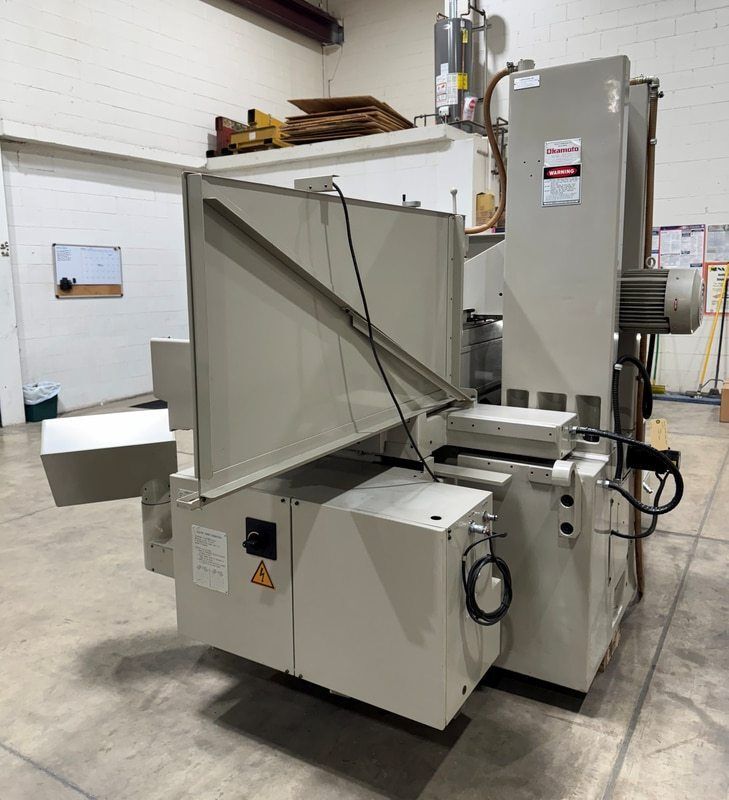 17.7" x 33.4" Okamoto #ACC84DX, 355mm wheel, 5 HP, automatic feeds, over wheel dresser, 2016 - Image 10