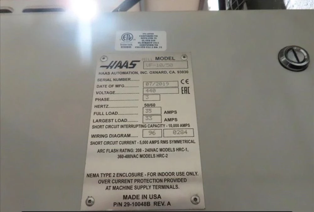 Haas #VF-10/50, 4-Axis CNC Vertical Machining Center, 120" X, 32" Y, 30" Z, 28" x 120" table, 30 HP, 7500 - Image 9
