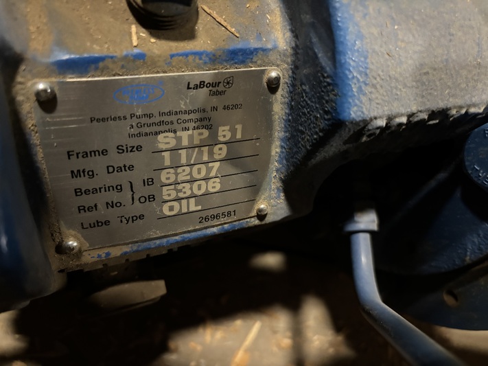 50 GPM @ 65' TDH, Peerless Pump #8196STP, Single Stage Centrifugal Transfer Pump, 8" impeller, 1.77 BHP, 1750 - Image 3