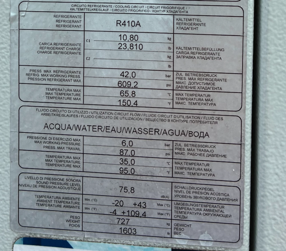 MTA #TAEevo-TECH-351, Chiller, 69 amps max. absorption, centrifugal pump, R-410A refrigerant, 460 Volts, 3PH - Image 3