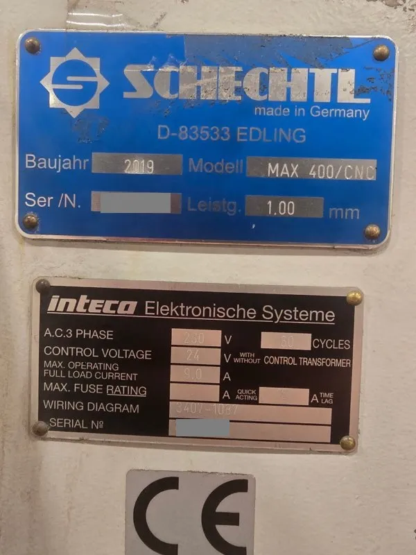159" Schechtl #Max-400, CNC Folder, 18 gauge capacity, CNC touch control, 2019 - Image 8