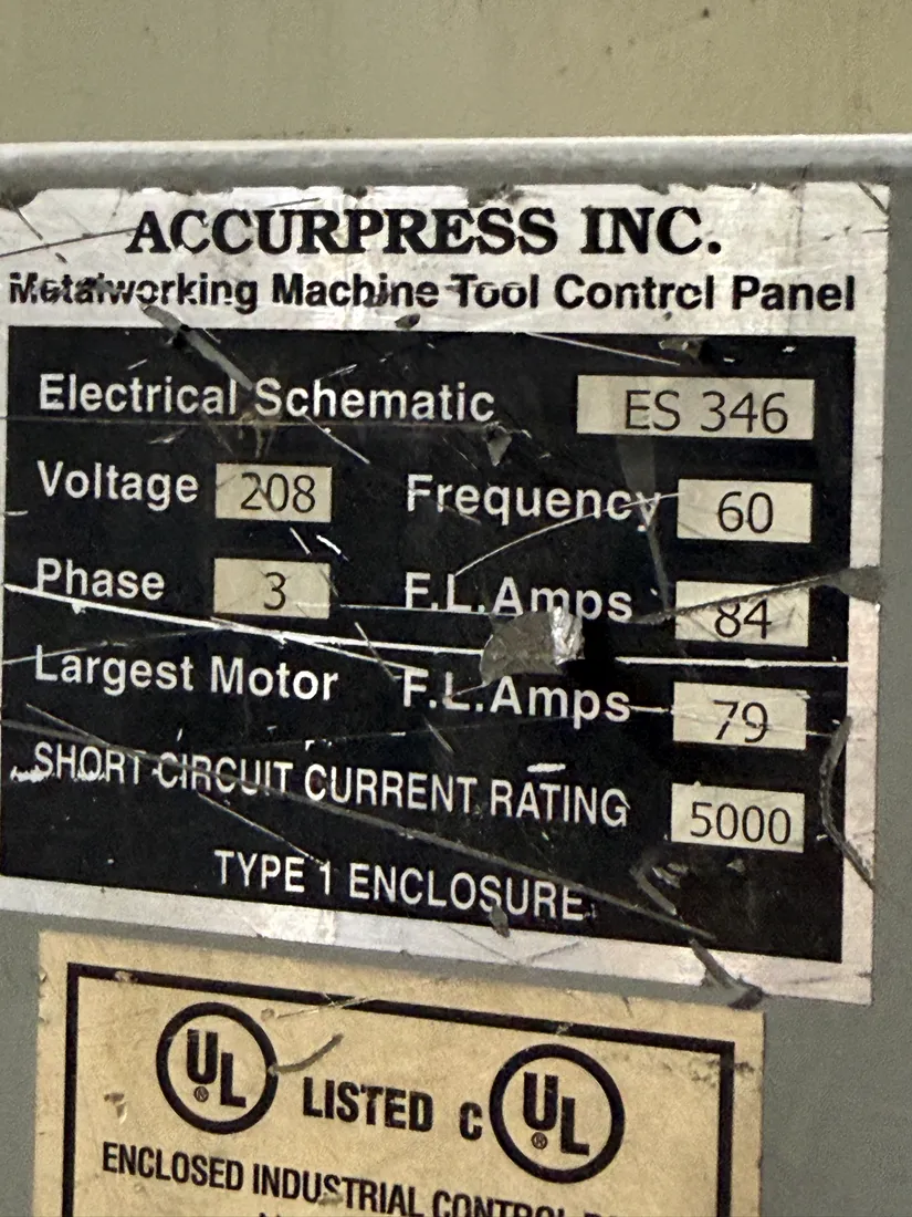 1/4" x 12' Accurshear #625012, Power Squaring Shear, 20 HP, 36" back gauge, Accurshear SC2 control, 2008 - Image 5