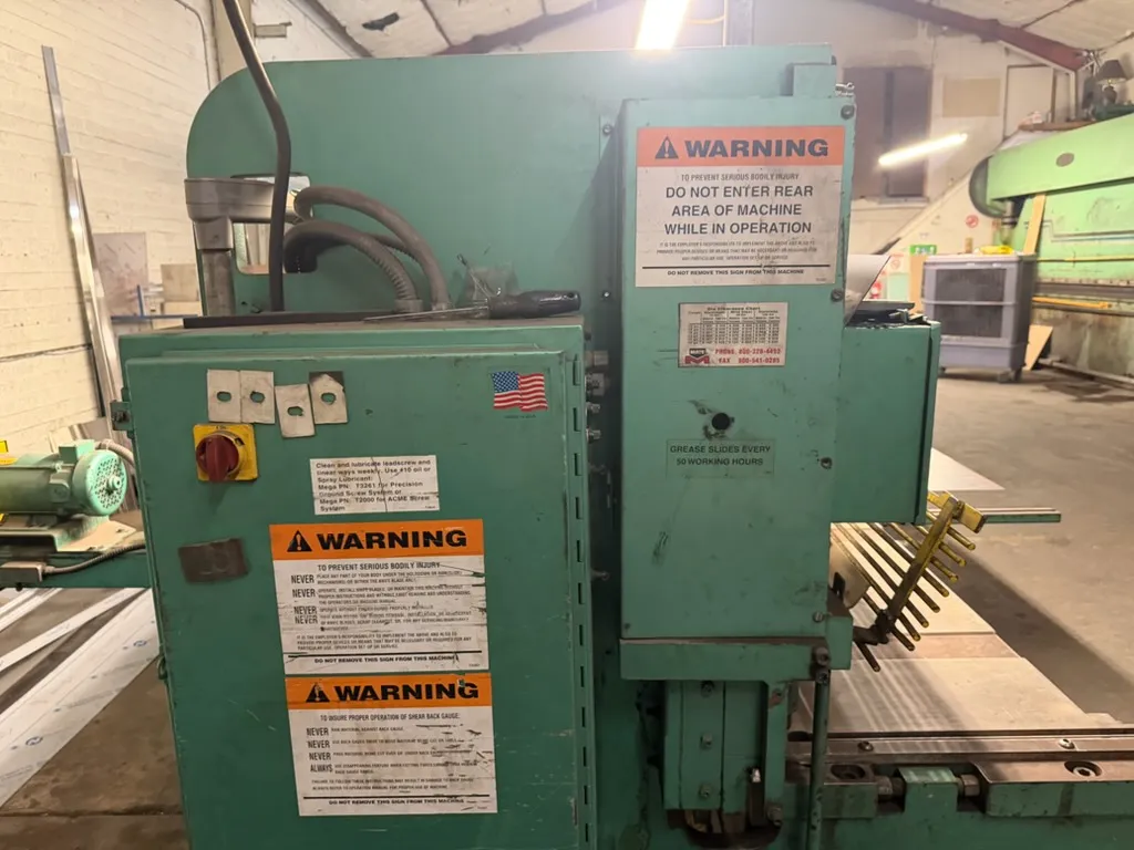 1/4" x 10' Piranha #M-14/-10, Power Squaring Shear, 36" back gauge, 5' squaring arm - Image 3