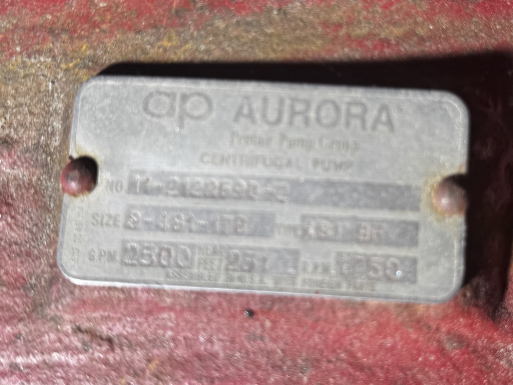 2500 GPM @ 251' TDH, Cummins #CFP7E-F40, diesel fire pump package, 2500 GPM Aurora Centrifugal 600 hours - Image 6
