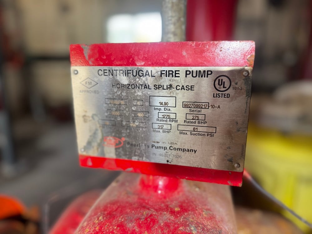 2500 GPM @ 100 psi, Peerless #10AEF16, Horizontal Split Case Fire Pump, 275 HP - Image 2