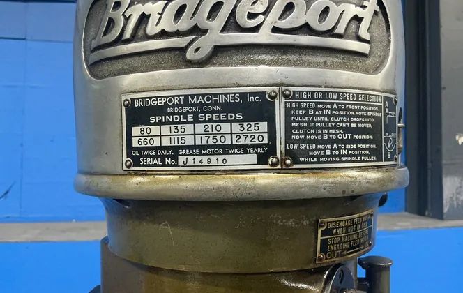 Bridgeport #26026, vertical mill, 9" x 42" table, 3/4 HP, 115 V. - Image 3