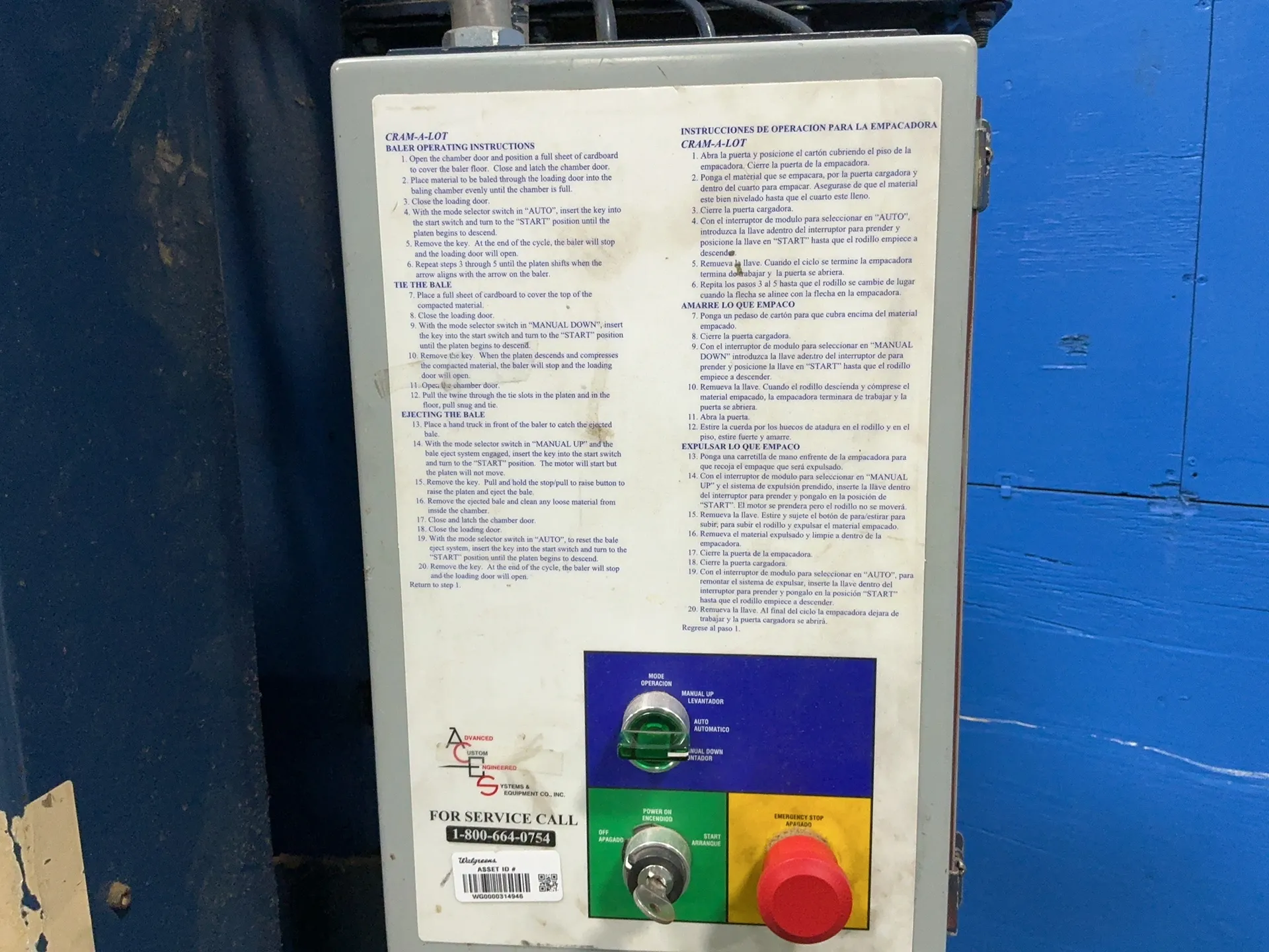 46" x 24" JV Manufacturing #DL-46-LD-VB, vertical baler, 230/460 V., 2002 - Image 3