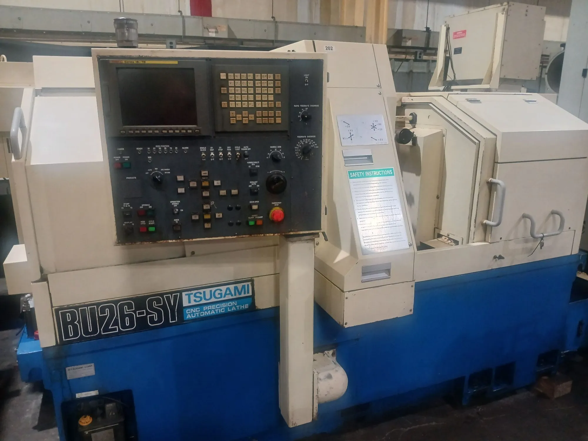 Tsugami #BU-26SY, CNC Swiss Gang Slide/Turret Lathe, 1" Bar Capacity, 8-Axis, Fanuc 18iTB2 Control, 6,000 - Image 2