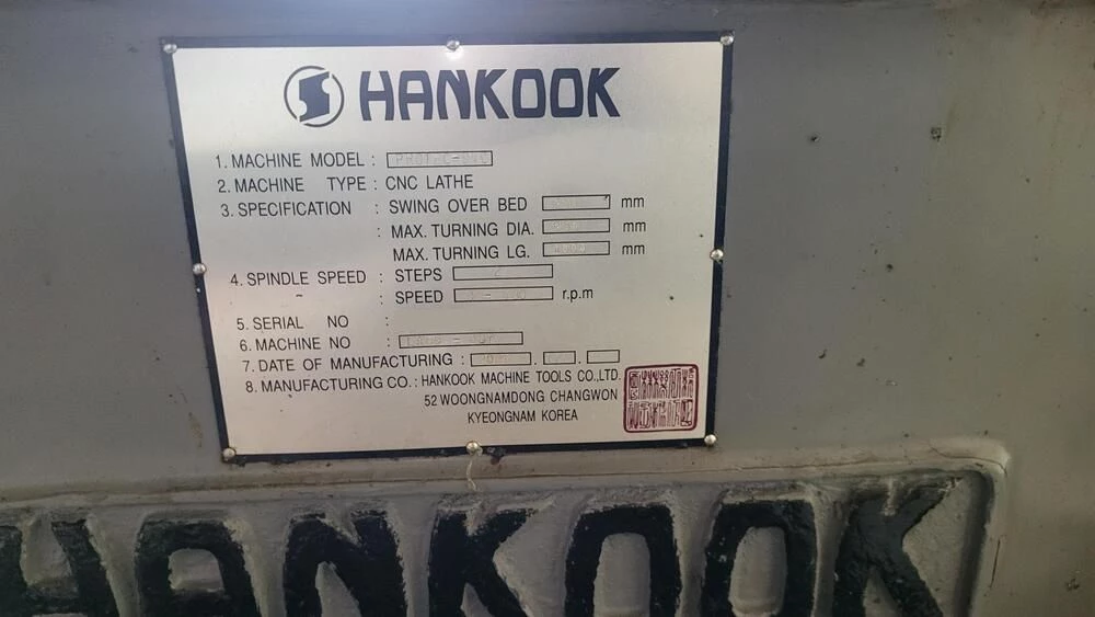 Hankook #Protec-9NC, CNC lathe, 37.4" swing, 9.8" bar, 24" chuck, 157" centers, 8 station turret, Fanuc - Image 6