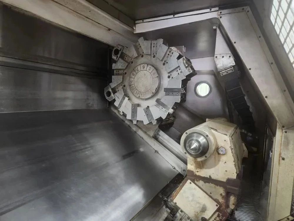Okuma #LB-35II, CNC lathe, 27" swing, 6" bar, 20" chuck, 118" centers, 18" turning diameter, 12 station - Image 9
