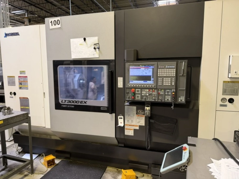 Okuma #LT3000-EX-3T3MY, CNC lathe, 21.6" swing, 3.5" bar, 8" chuck, 34" centers, 16 station turret, live - Image 1