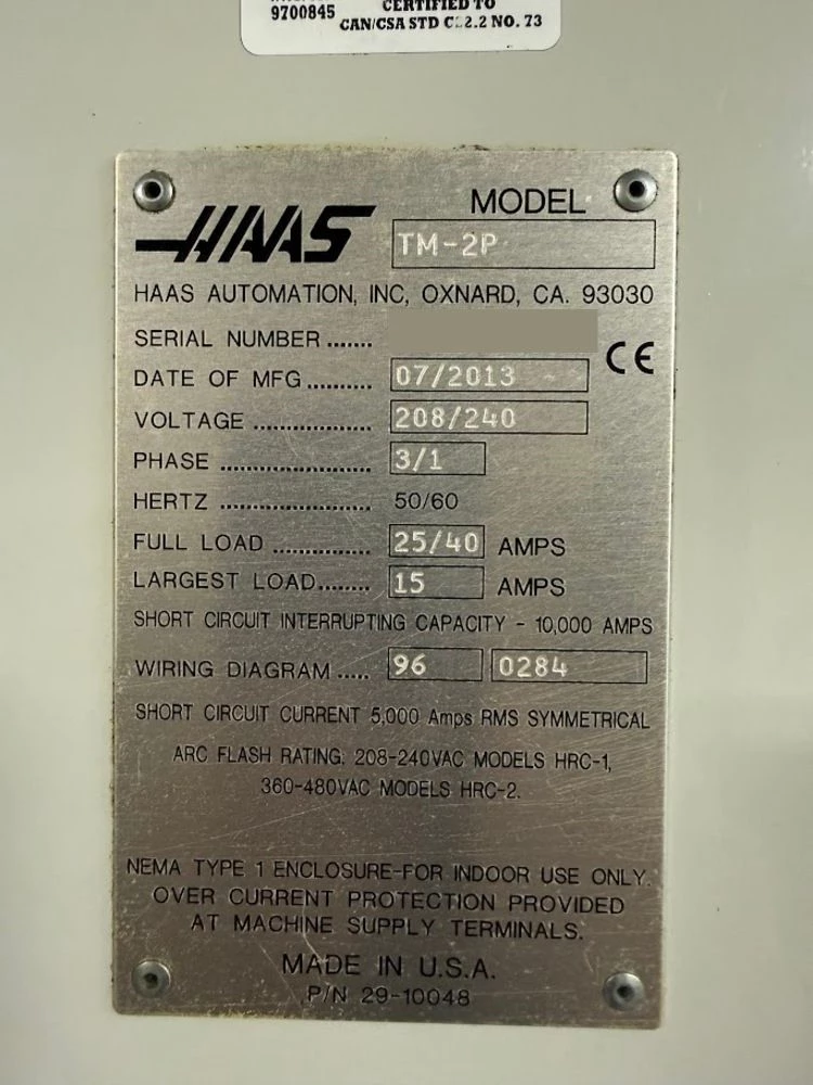 Haas #TM-2P, vertical machining center, 40" X, 16" Y, 16" Z, 6,000 RPM, 10 automatic tool changer, CAT 40 - Image 6