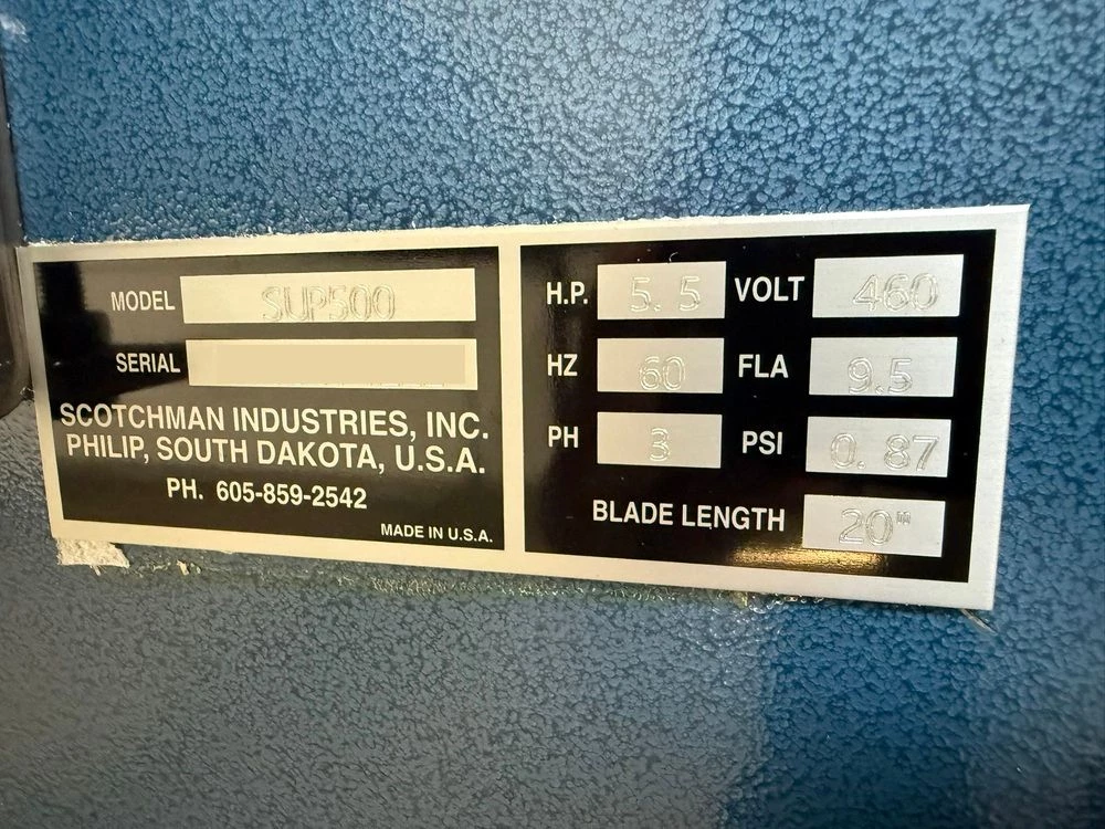 7" Scotchman #SUP-500-NF, cold saw, 19-11/16" blade, 3,000 RPM, 5.5 HP, 11-3/4" x 5" rectangle capacity, 2" - Image 6