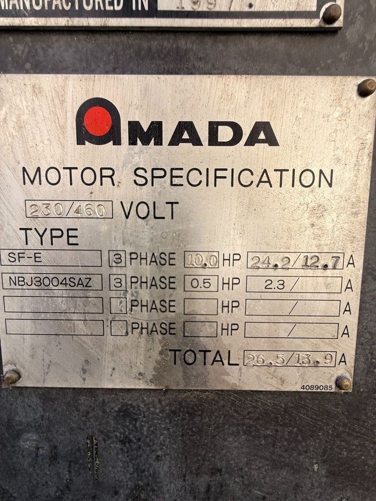 1/4" x 8' Amada #M-2560, mechanical power squaring shear, 7.5 HP, 60 SPM, programmable back gauge, squaring - Image 9