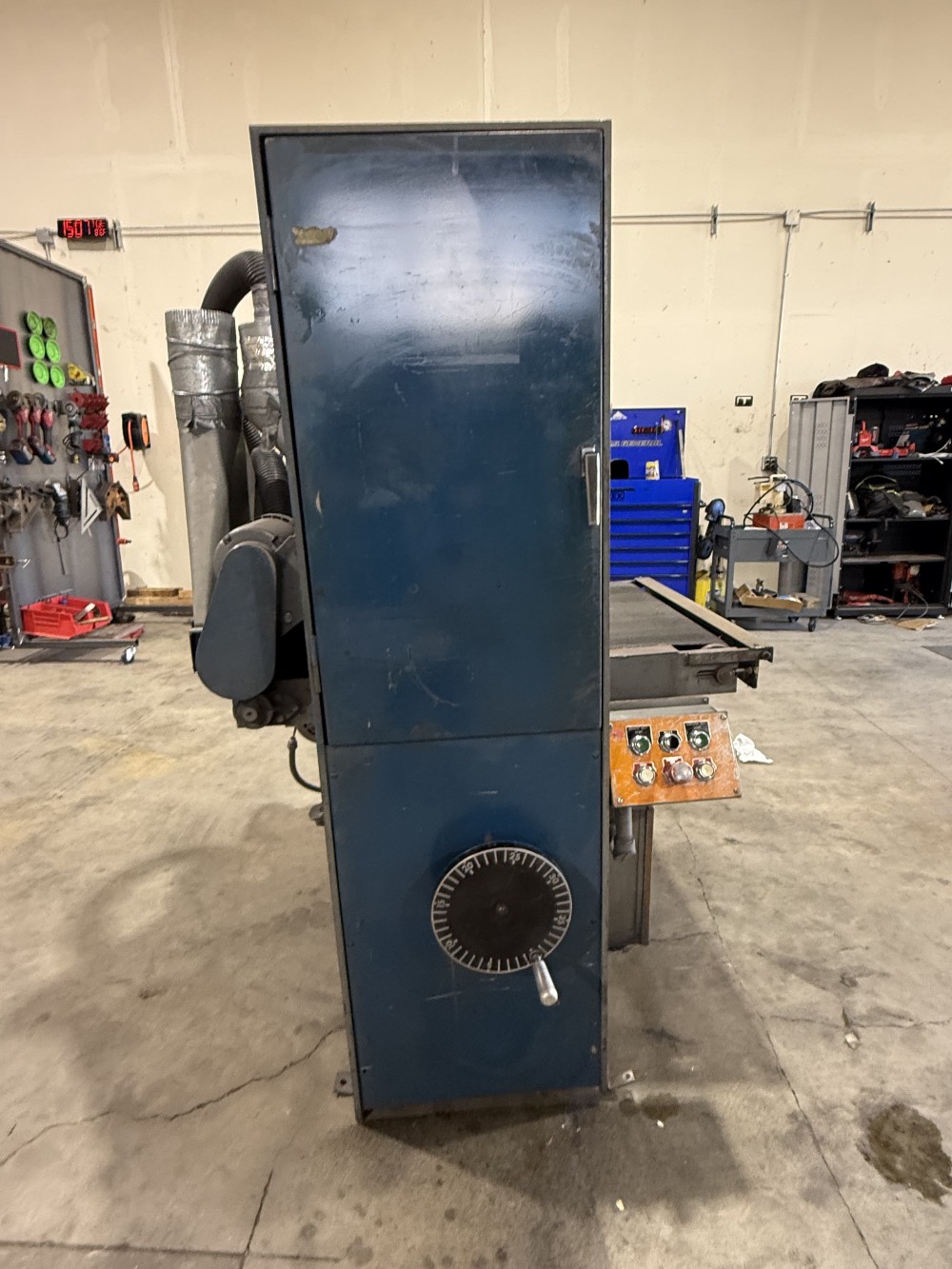 36" Ramco, wide belt sander, single head, conveyor feed table, dust extraction ports - Image 7