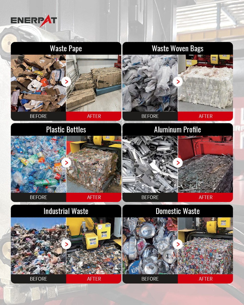 Enerpat, Automatic 2-Ram Aluminum Cans Baler, Heavy Duty 74 HP Recycling Baler, 62" x 46" x 30" Bale Size - Image 7