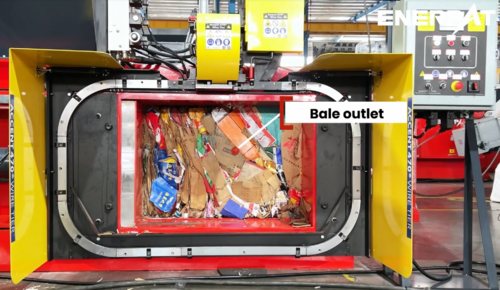 Enerpat, 2-ram Cardboard Baler, 74 HP, 62" x 46" x 31" Bale Size, 70" x 59" Feed Opening - Image 3