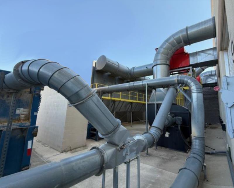40000 cfm Nederman #NFKZ-3000, baghouse dust collector, 7,320 sq.ft., (400) filter bags, 200 HP, 2014 - Image 2