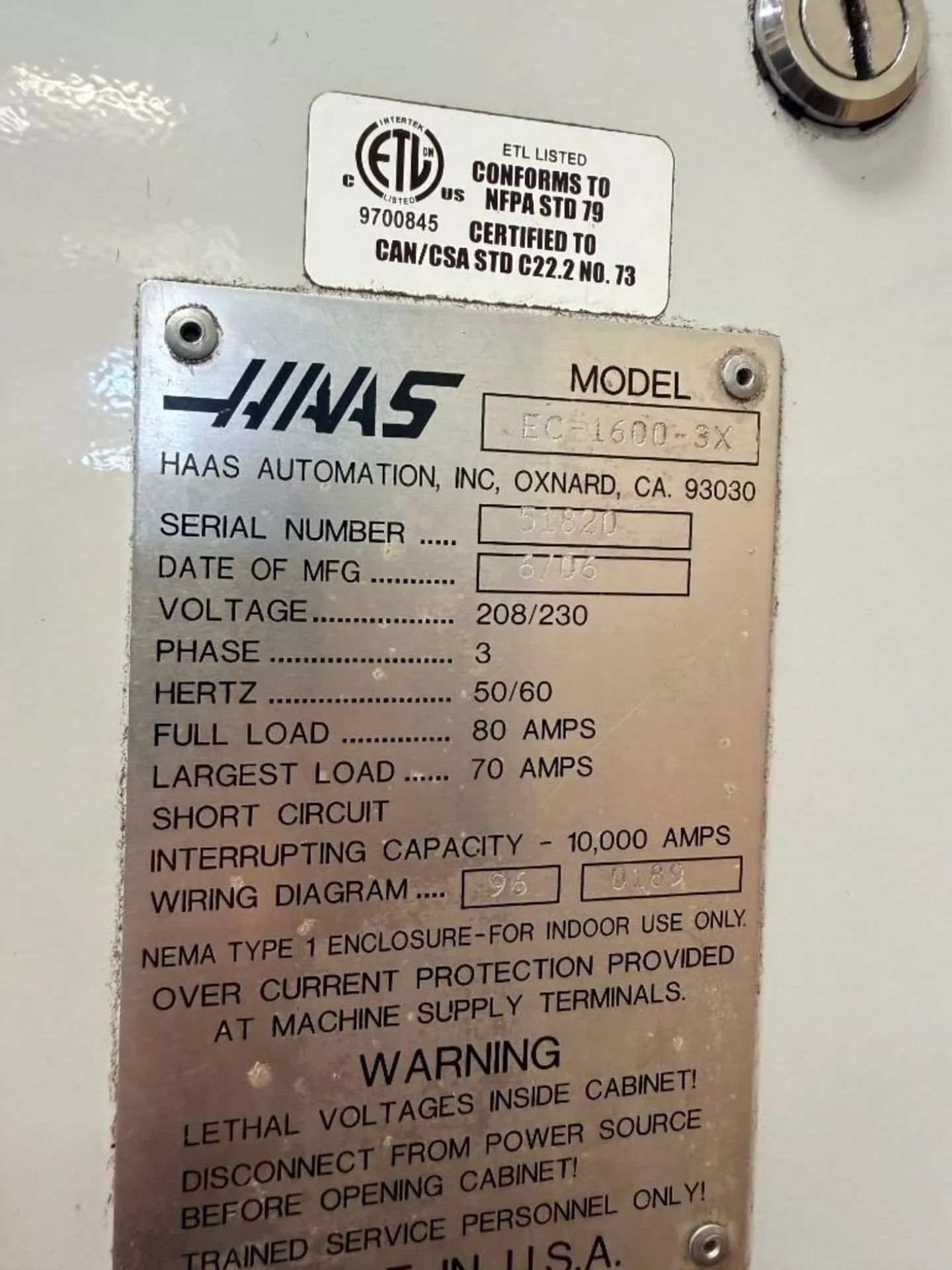 Haas #EC-1600, CNC horizontal machining center, 64" X, 50" Y, 32" Z, 7500 RPM, 50 automatic tool changer, Cat - Image 10